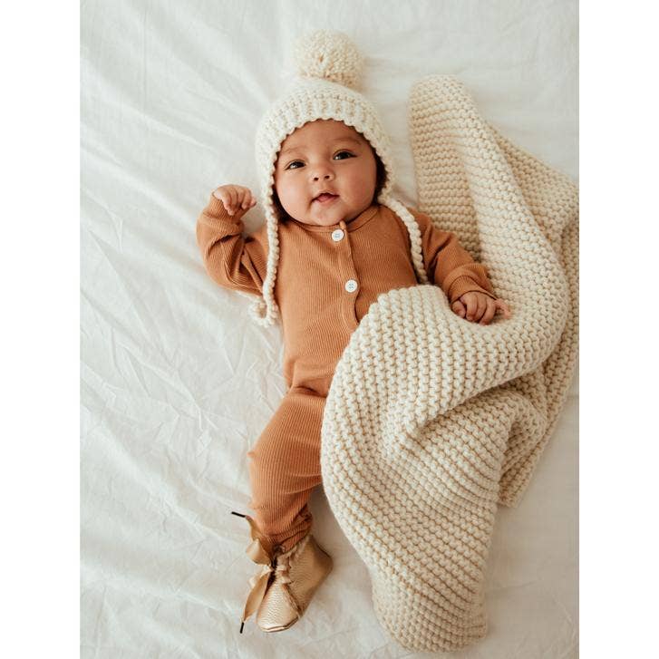 Ivory Knit Blanket