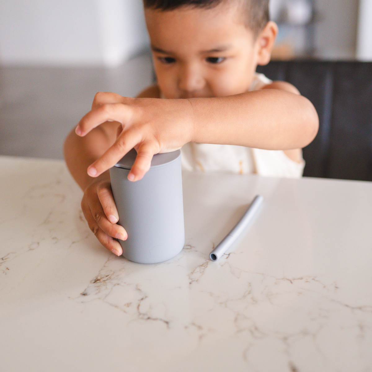 Silicone Cup with Lid + Straw