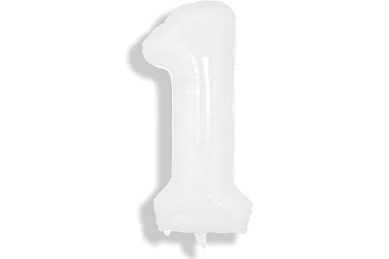 34" White Mylar Balloon Number