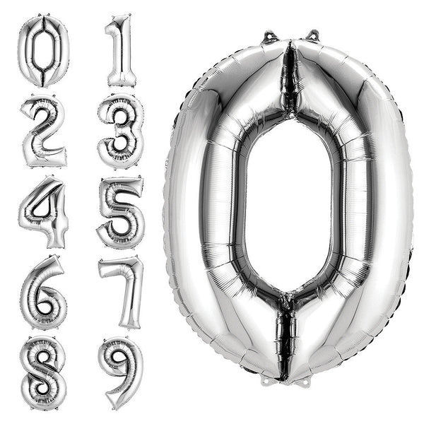 40" Silver number balloon