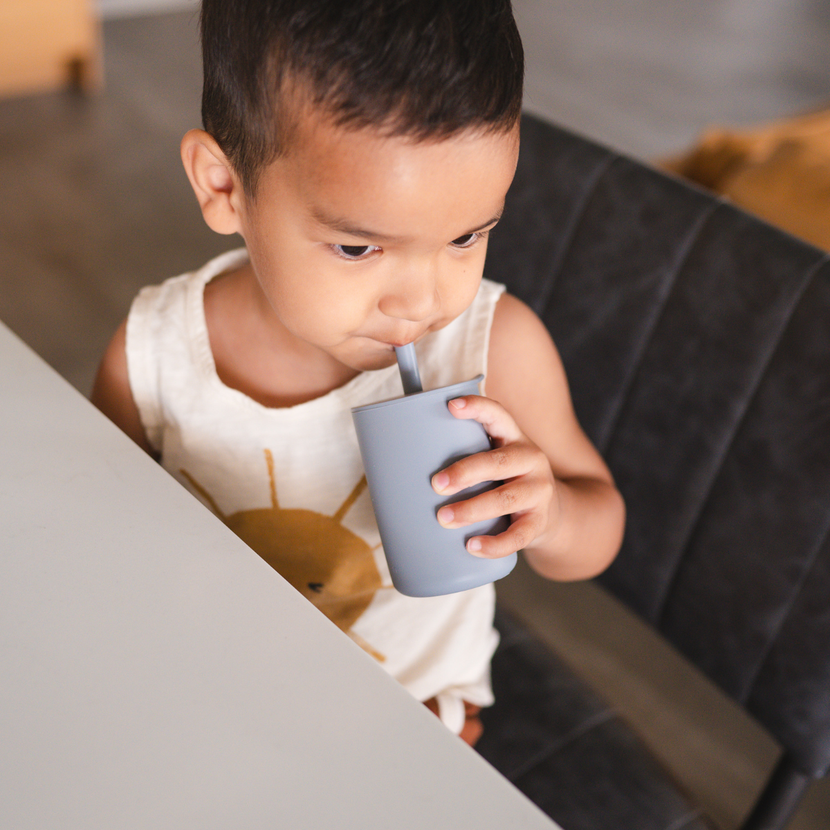 Silicone Cup with Lid + Straw