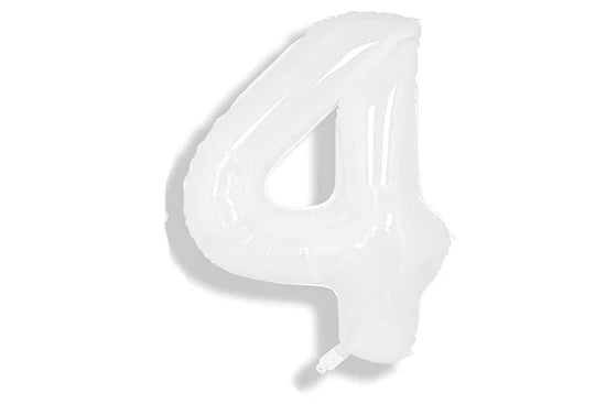 34" White Mylar Balloon Number