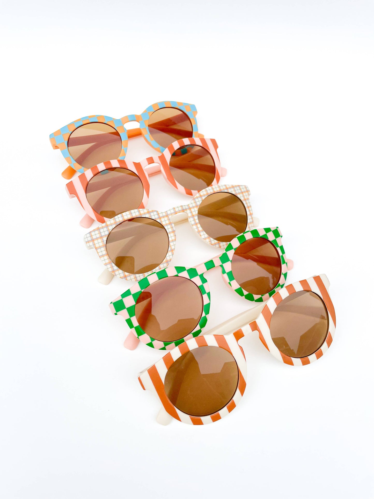 Cabana Blush & Tan Stripe Kids Toddler Sunglasses