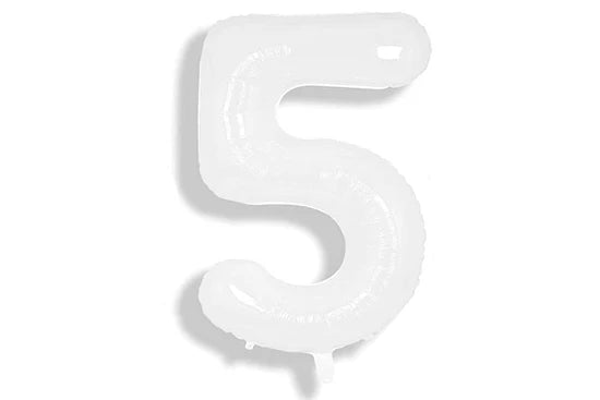 34" White Mylar Balloon Number