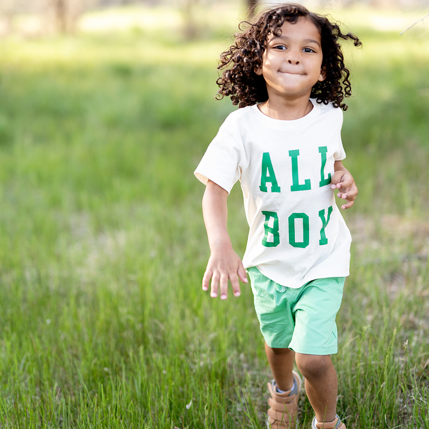 All Boy Kids Outdoors Fun Play Shirt: Navy / Natural / 5T