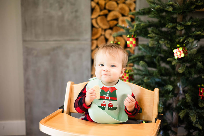 Christmas Elf Baby Silicone Bib Set