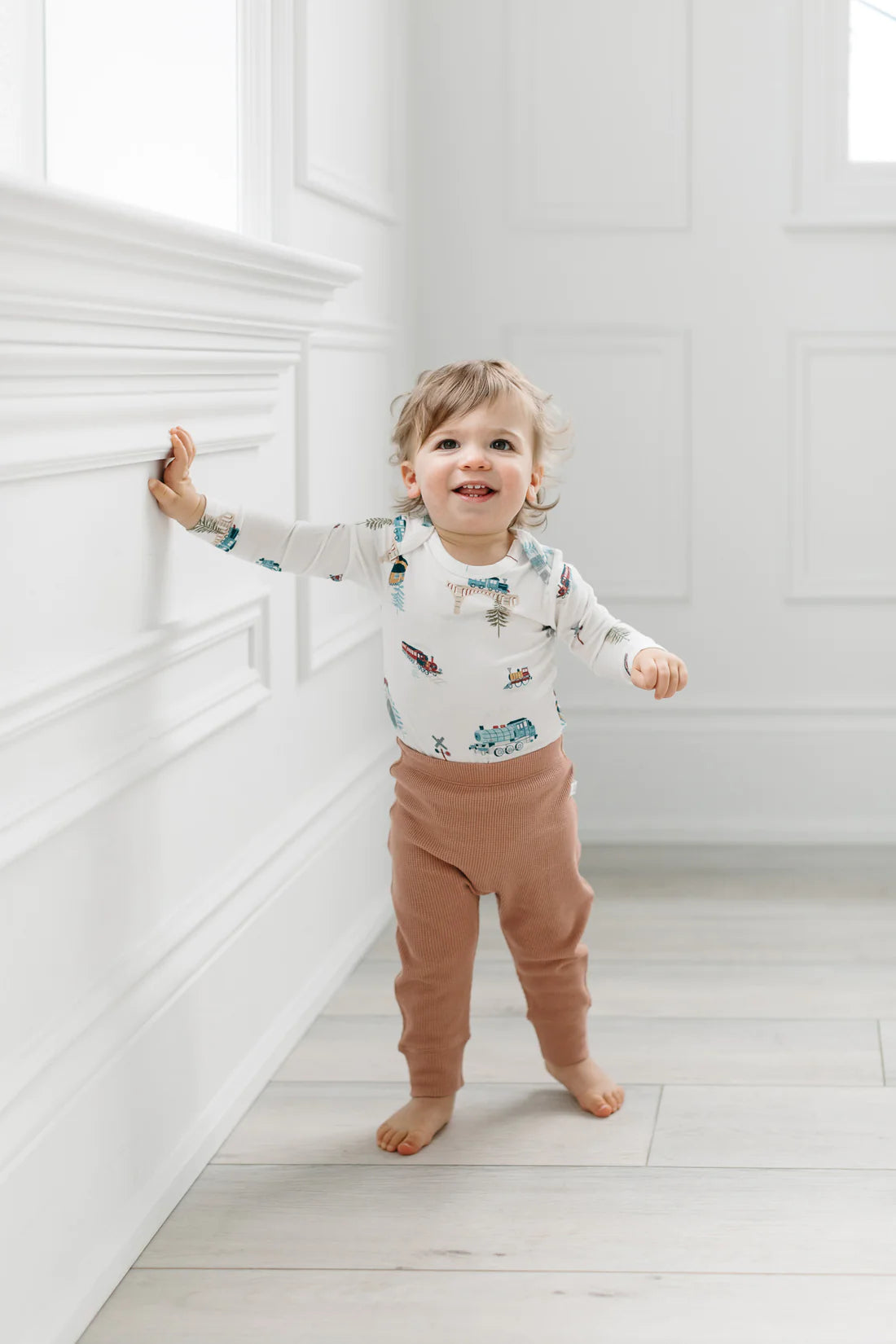 Waffle Baby Pants - Cinnamon