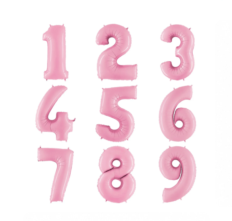 34" Pastel Pink Number Balloon