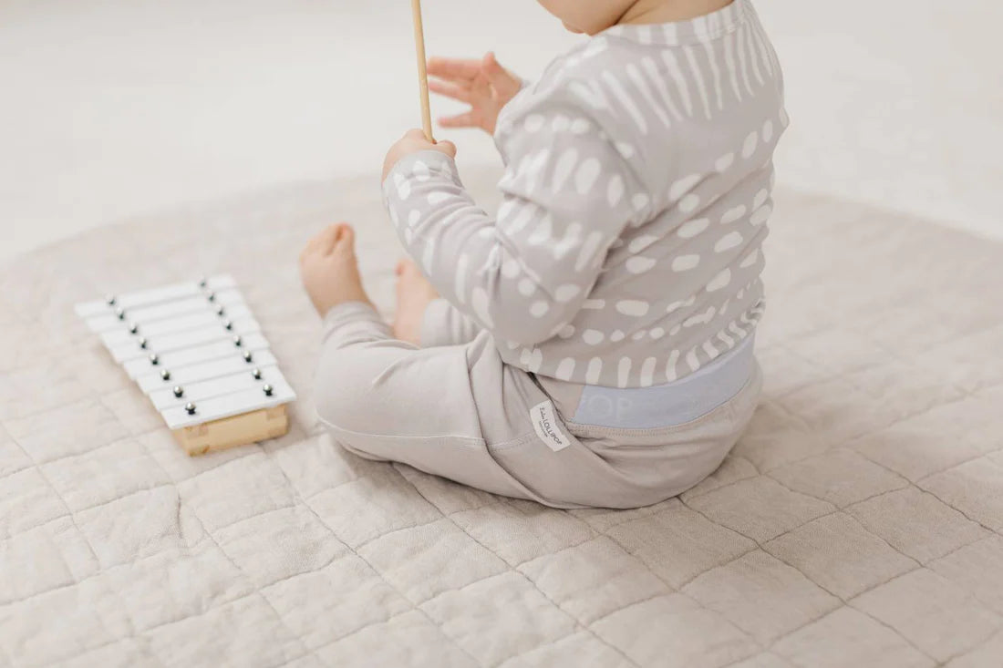 Waffle Baby Pants - Silver Birch