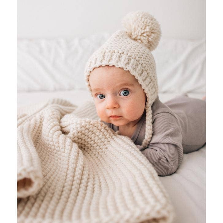 Ivory Knit Blanket