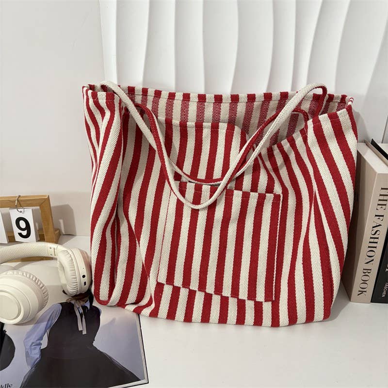 Striped Tote - Red