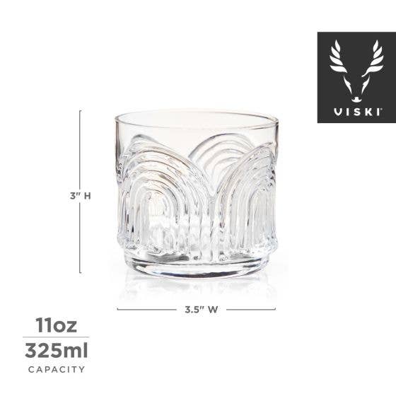 Deco Beau Crystal Lowball Tumblers - Set of 4