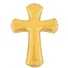 44" Gold Cross Balloon