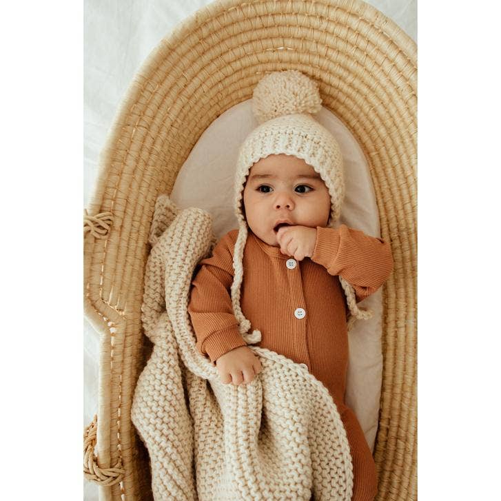 Ivory Knit Blanket