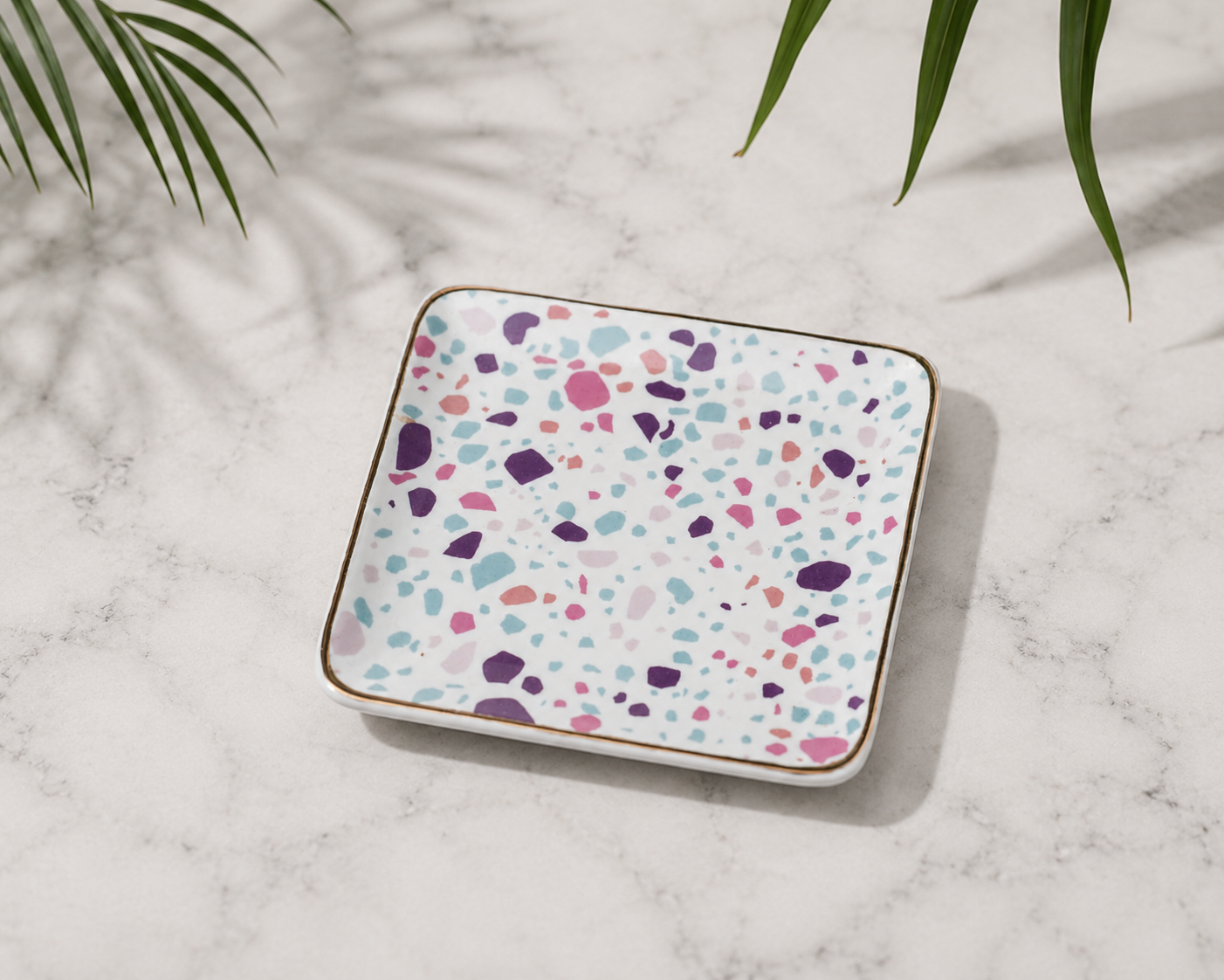 Pastel Terrazzo Ceramic Soap Dish