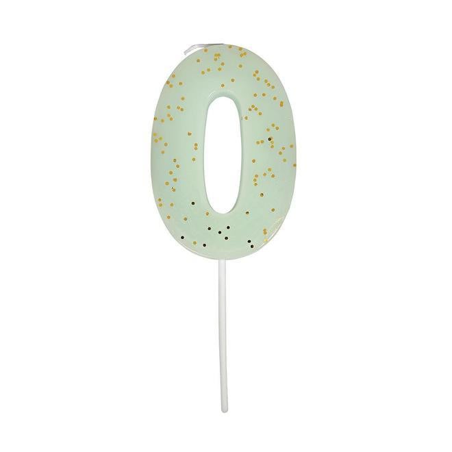 Number 0 birthday candle