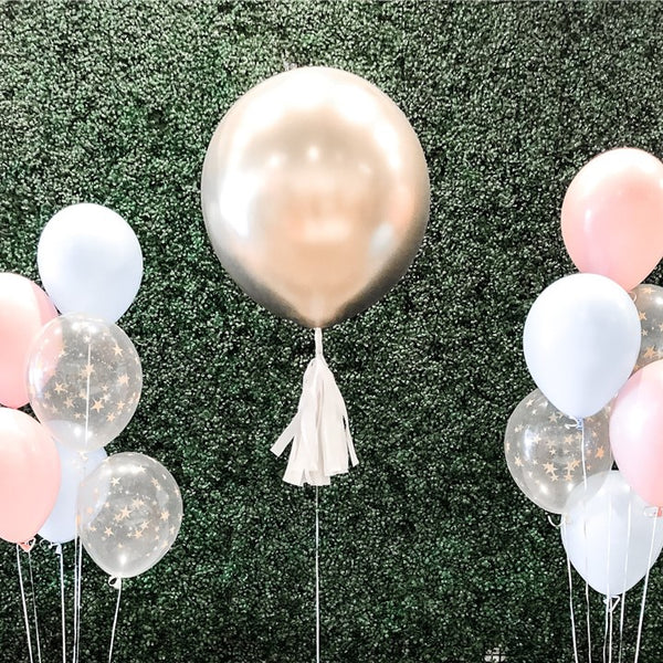 Helium Latex Balloon- 24" Gender Reveal Balloon with Confetti