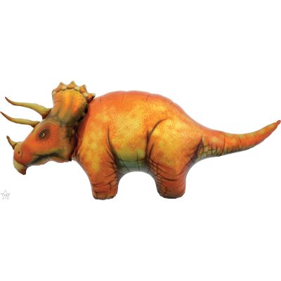Helium Foil Balloon- 42" Orange Triceratops