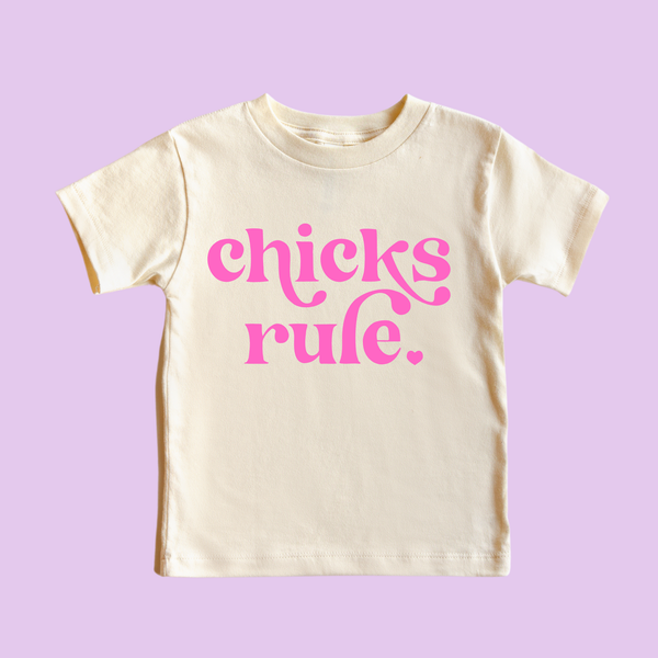 Chicks Rule Shirt: Peach & Hot Pink