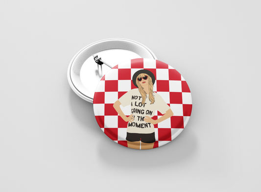 Red Checker Taylor Button