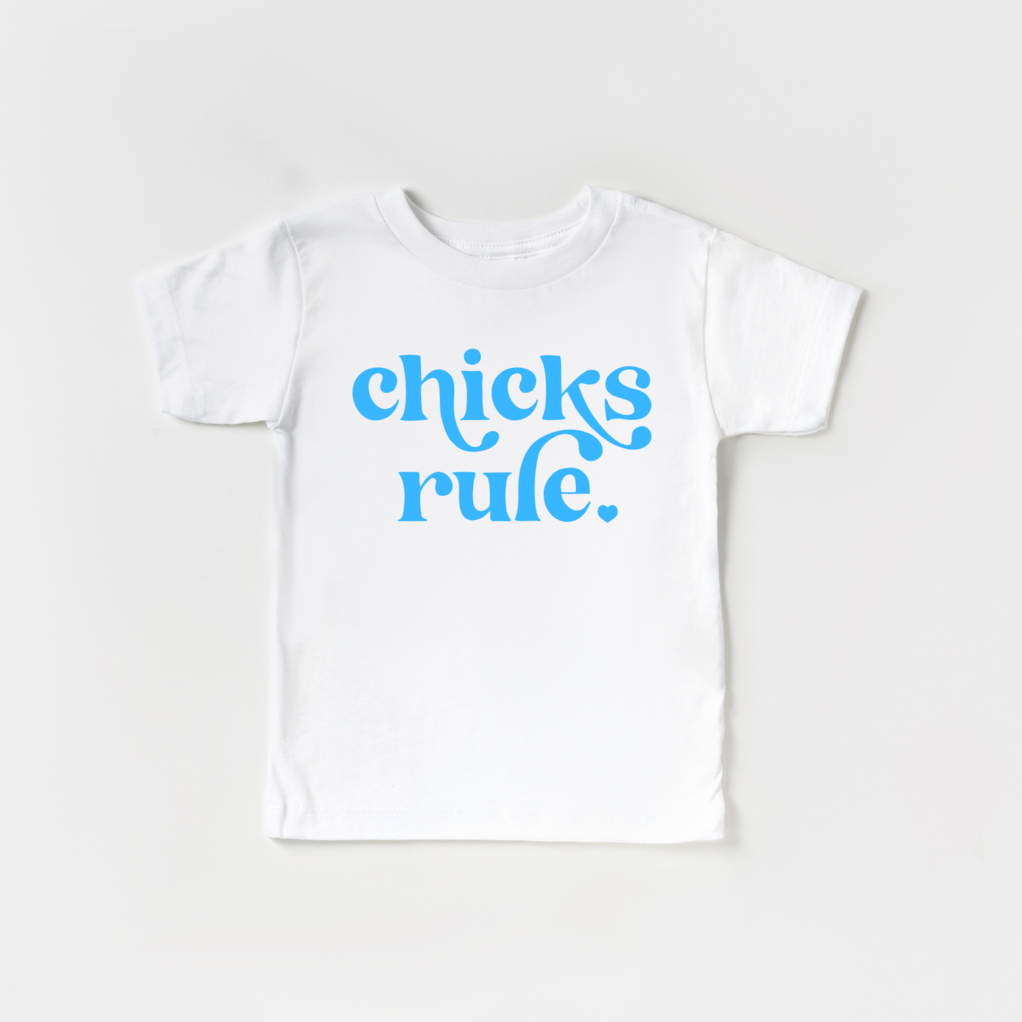 Chicks Rule Toddler and Youth Easter Shirt: Peach / Hot Pink / 3T
