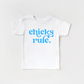 Chicks Rule Toddler and Youth Easter Shirt: Peach / Hot Pink / 4T