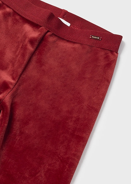 Velvet Leggings-Crimson