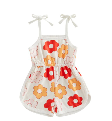 Sadie Jo Floral Kids Romper: Big flowers / 18 months