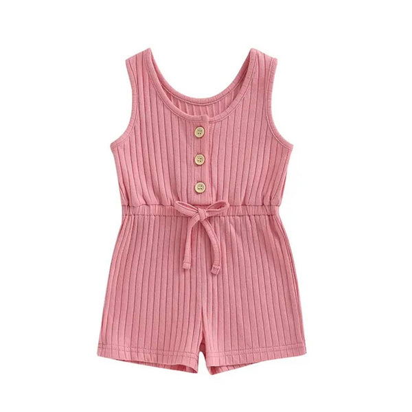 Mona Ribbed Knit Romper ~ Pink