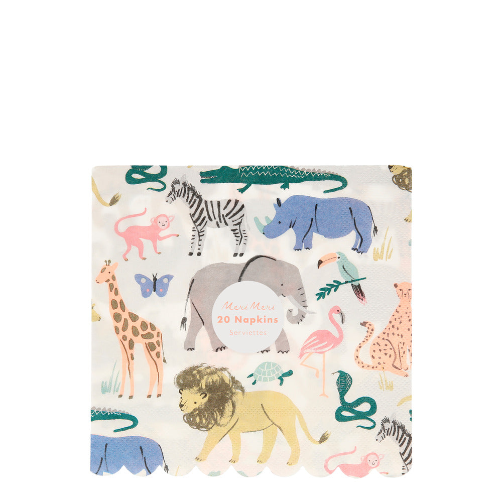 Meri Meri-Safari Animals Large Napkins