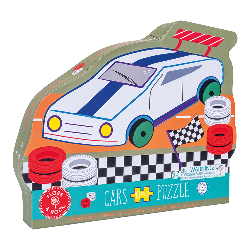 Cars 40pc "Racing Car" Shaped Jigsaw Puzzle with Shaped Box