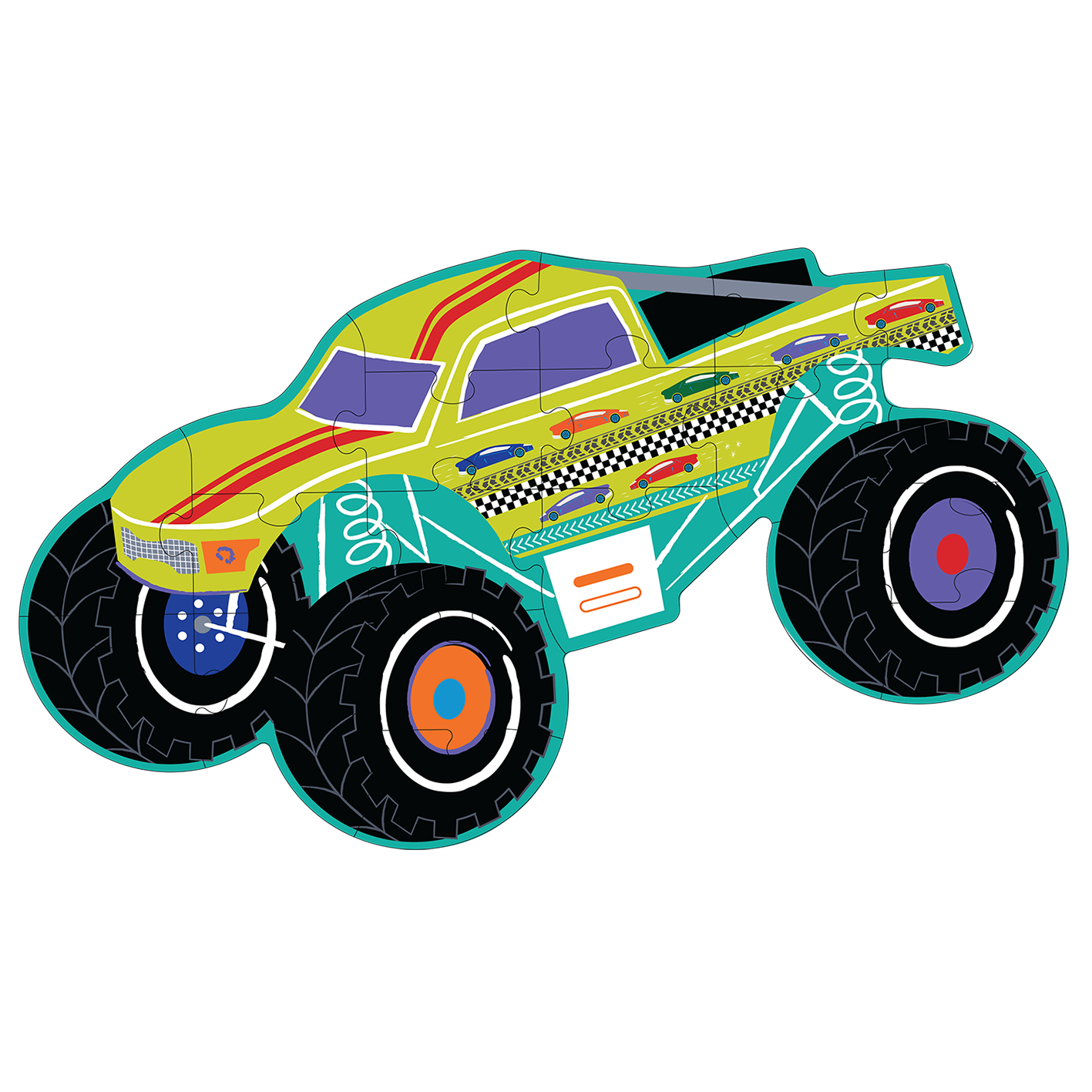 Cars 20pc "Monster Truck" Shaped Jigsaw with Shaped Box