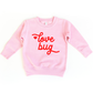 Love Bug Valentines Day Sweatshirt kids and Toddlers: Light Grey / 4T