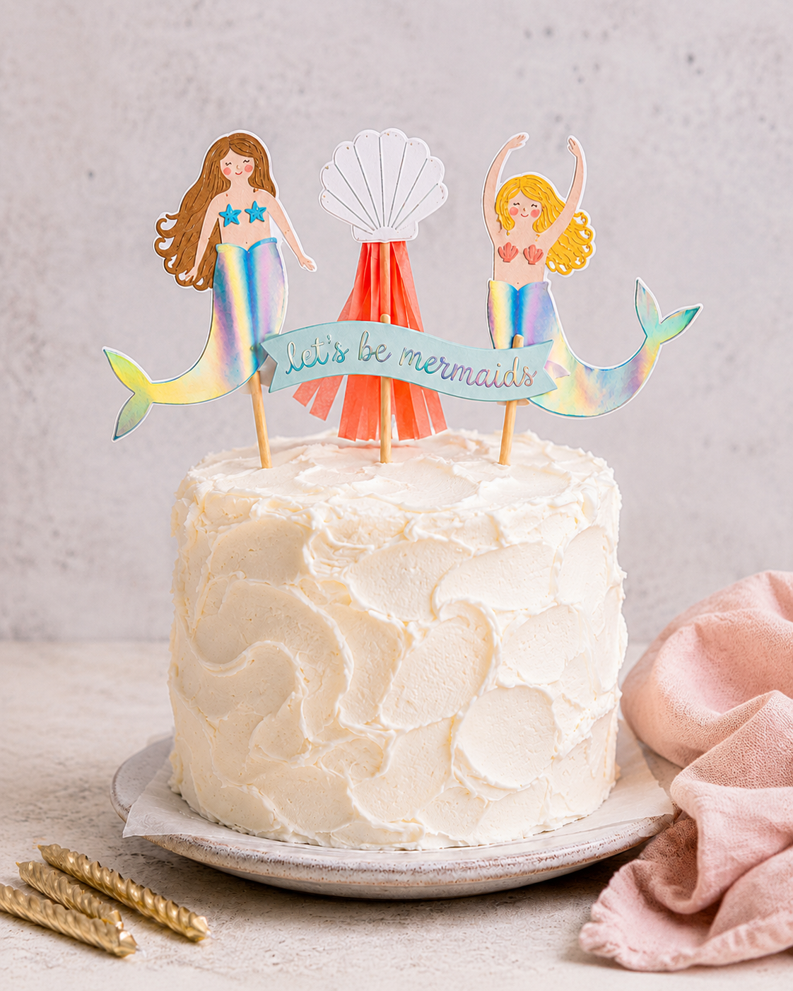 Let's Be Mermaids Cake Toppers