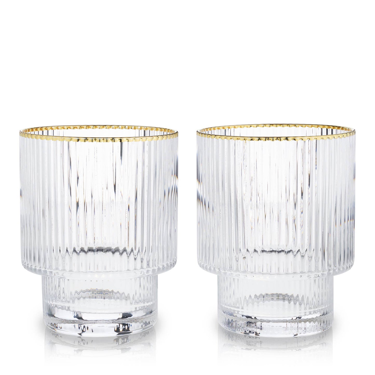 Meridian Gold-Rimmed Crystal Tumblers - Set of 2