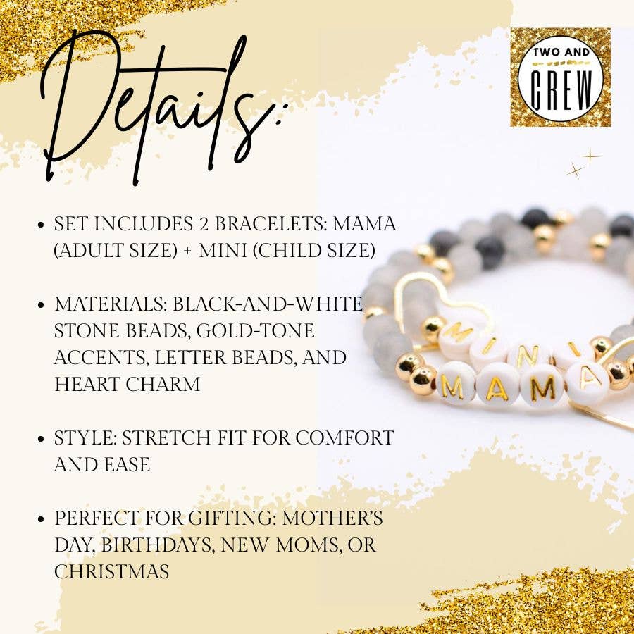 Mama Mini Bracelet Set – Matching Mother gift, Mom bracelet