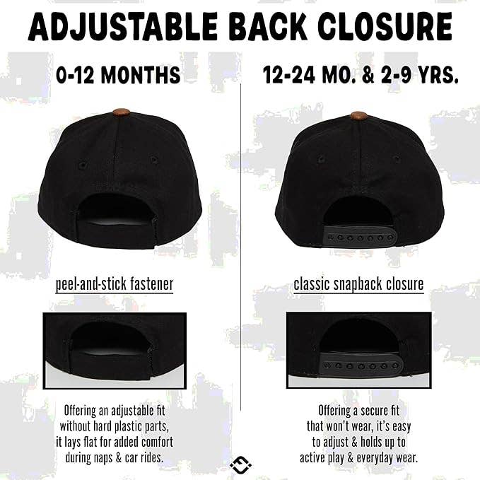 Flat Brim Trucker Hat - Dude - Black/Faux Leather