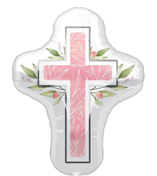Pink Cross Balloon 28"