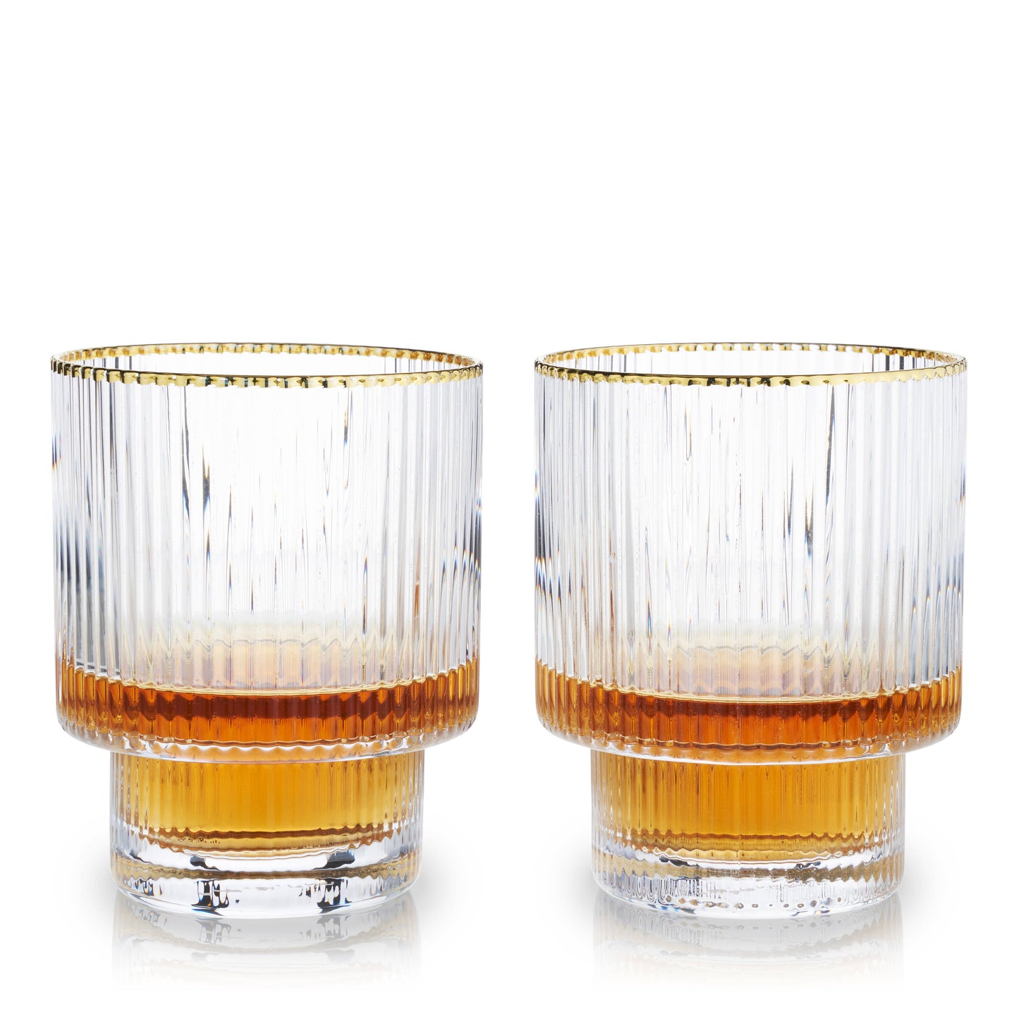 Meridian Gold-Rimmed Crystal Tumblers - Set of 2
