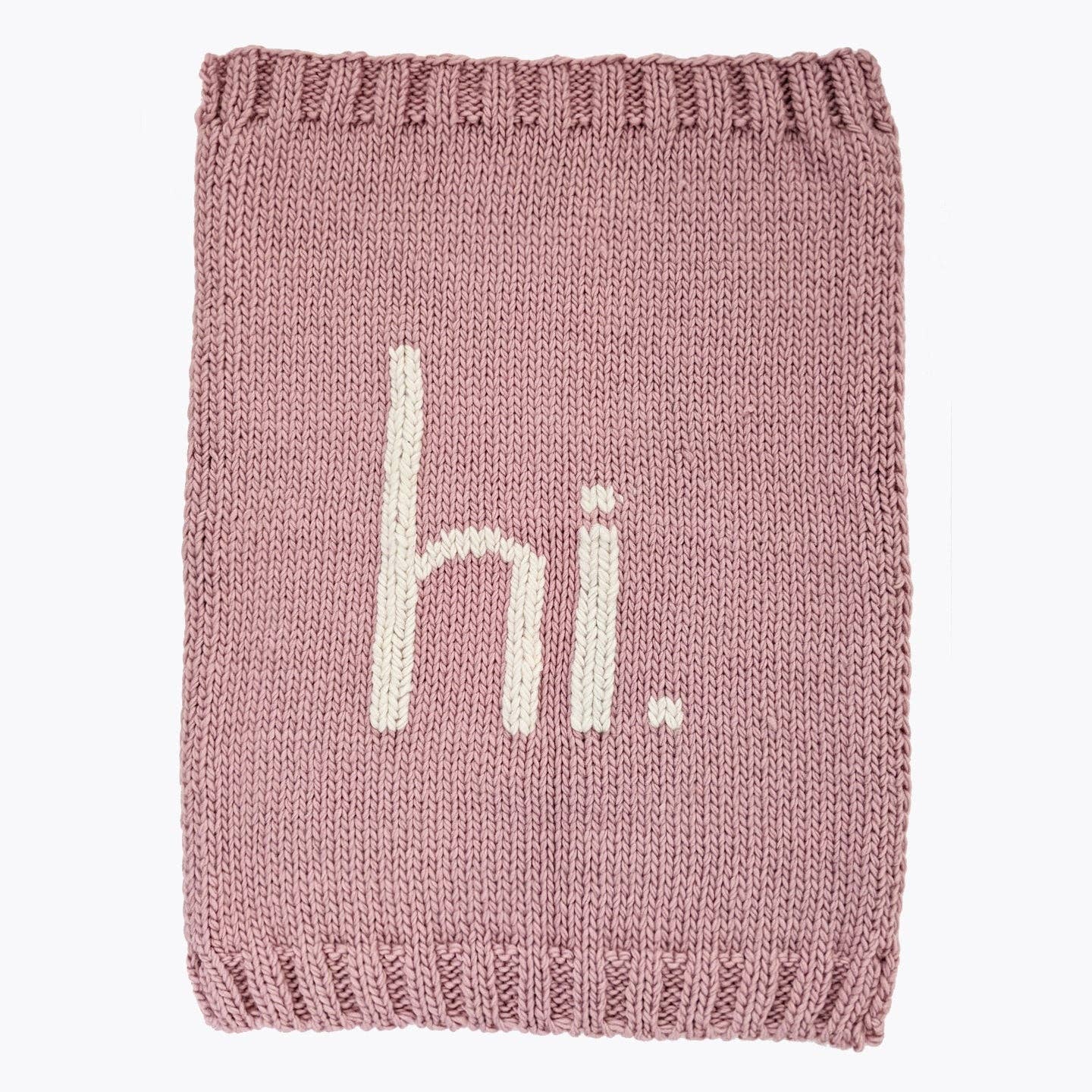 hi. Hand Knit Blanket Rosy Pink