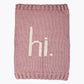 hi. Hand Knit Blanket Rosy Pink