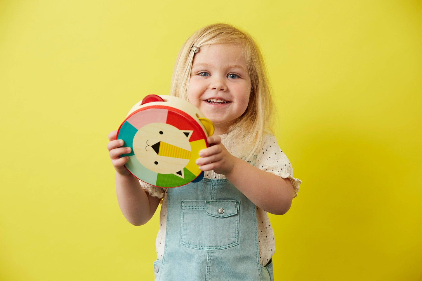 Wooden Lion Tambourine