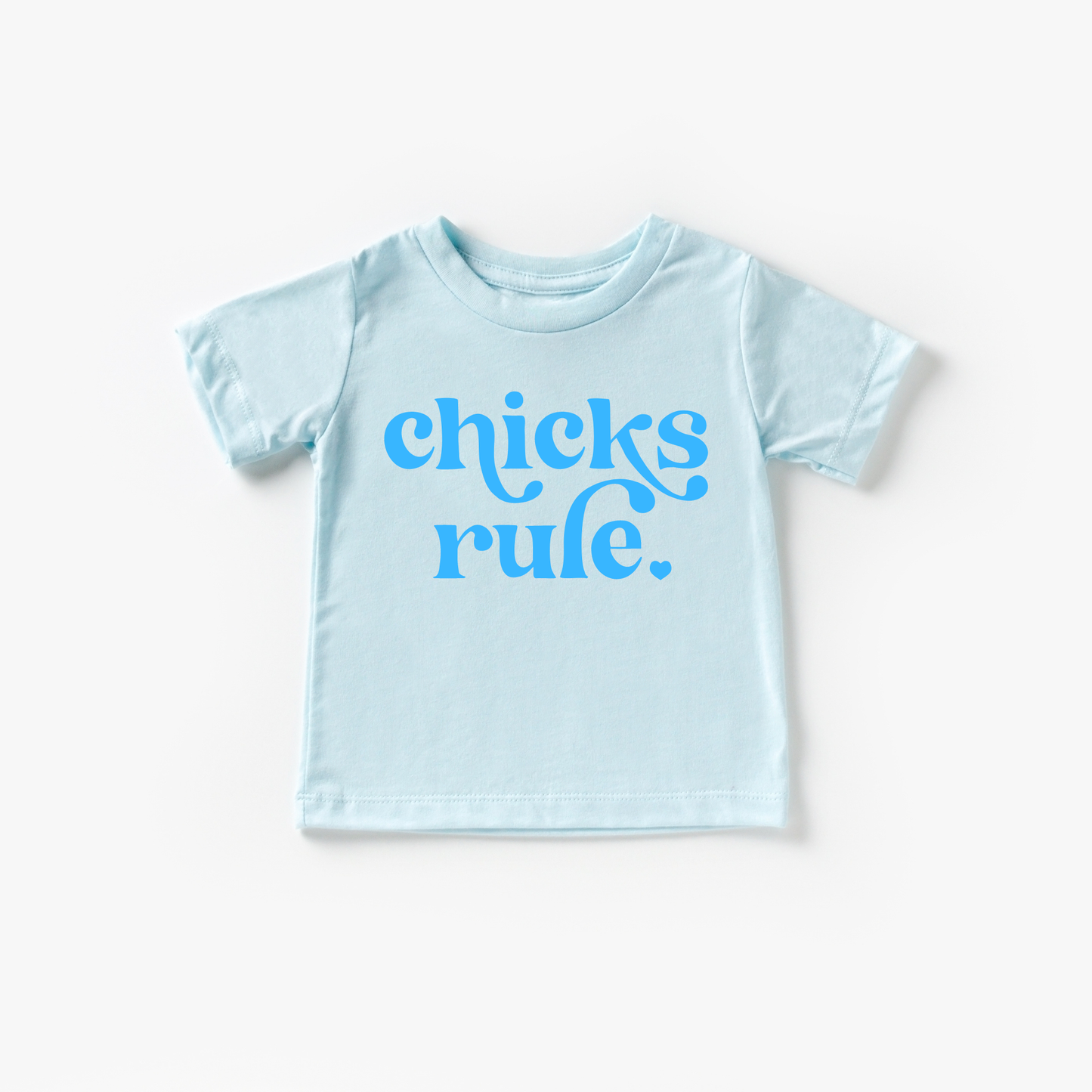 Chicks Rule Toddler and Youth Easter Shirt: Peach / Hot Pink / 3T