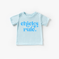 Chicks Rule Toddler and Youth Easter Shirt: Peach / Hot Pink / 4T