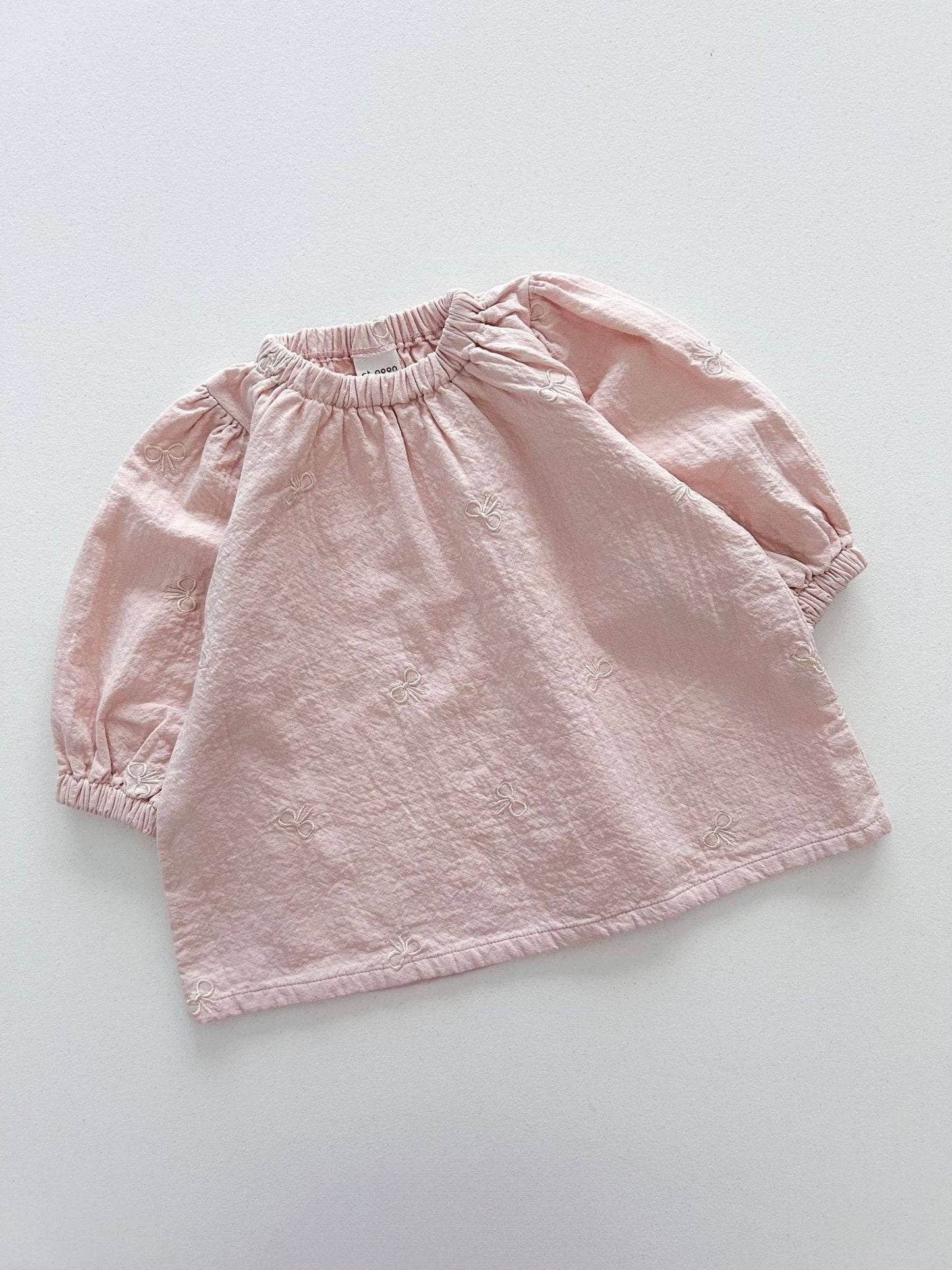 Bow Embroidery Gauze Cotton Dress