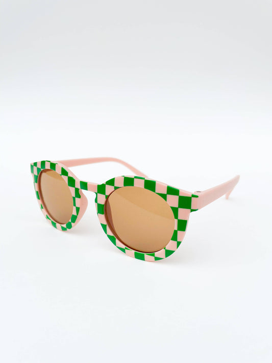 Check Me Out Blush & Green  Kids Toddler Sunglasses