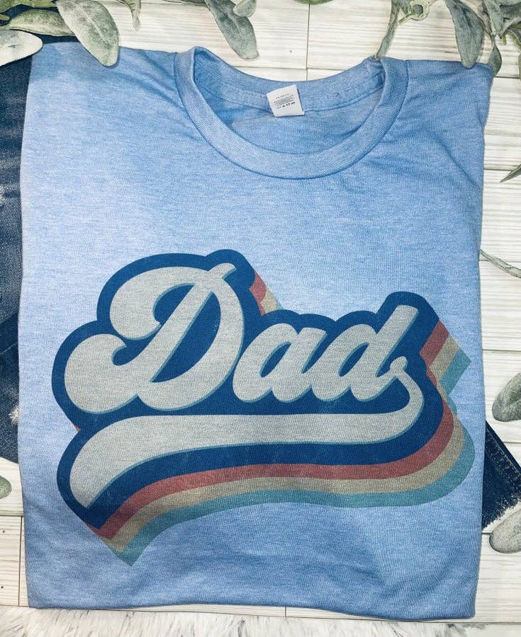 Retro Dad (T-Shirt): Large / Tultex Blue