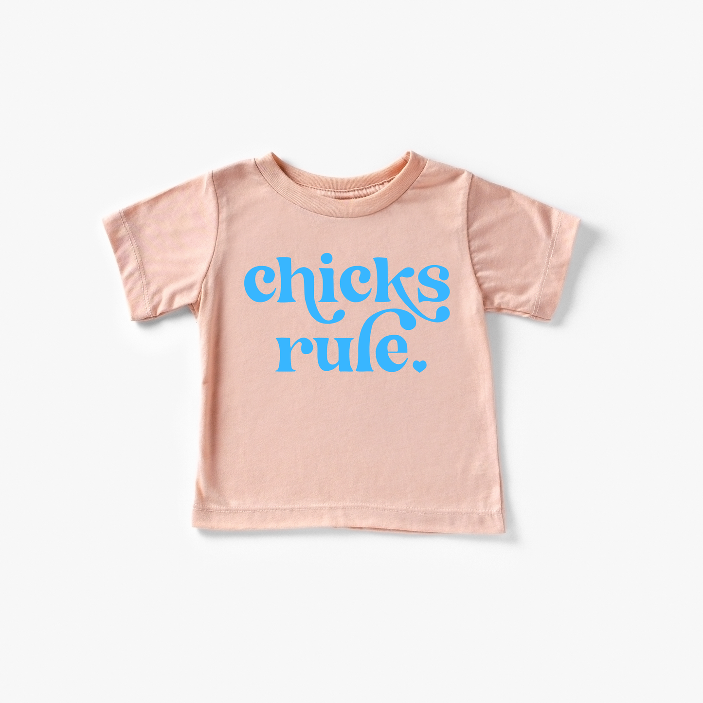 Chicks Rule Toddler and Youth Easter Shirt: Peach / Hot Pink / 3T