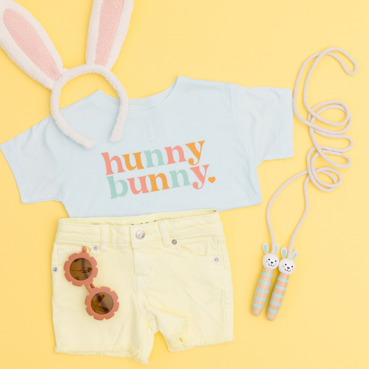 Hunny Bunny Toddler and Youth Easter Shirt: Ice Blue / 5T