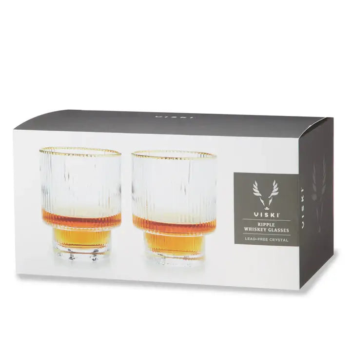 Meridian Gold-Rimmed Crystal Tumblers - Set of 2